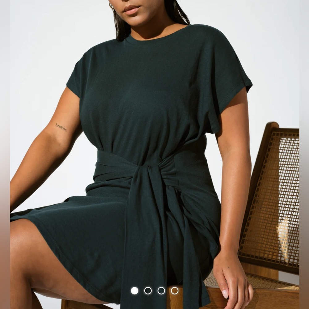 Universal Standard Deep Sea Tie Front Dress